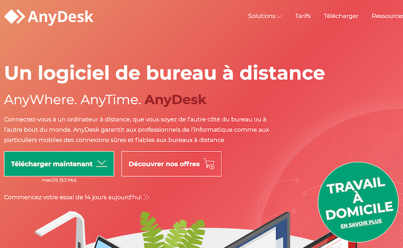 Anydesk : prise de contrôle d'ordinateur à distance