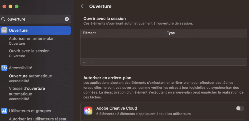 gerer les applications au demarrage