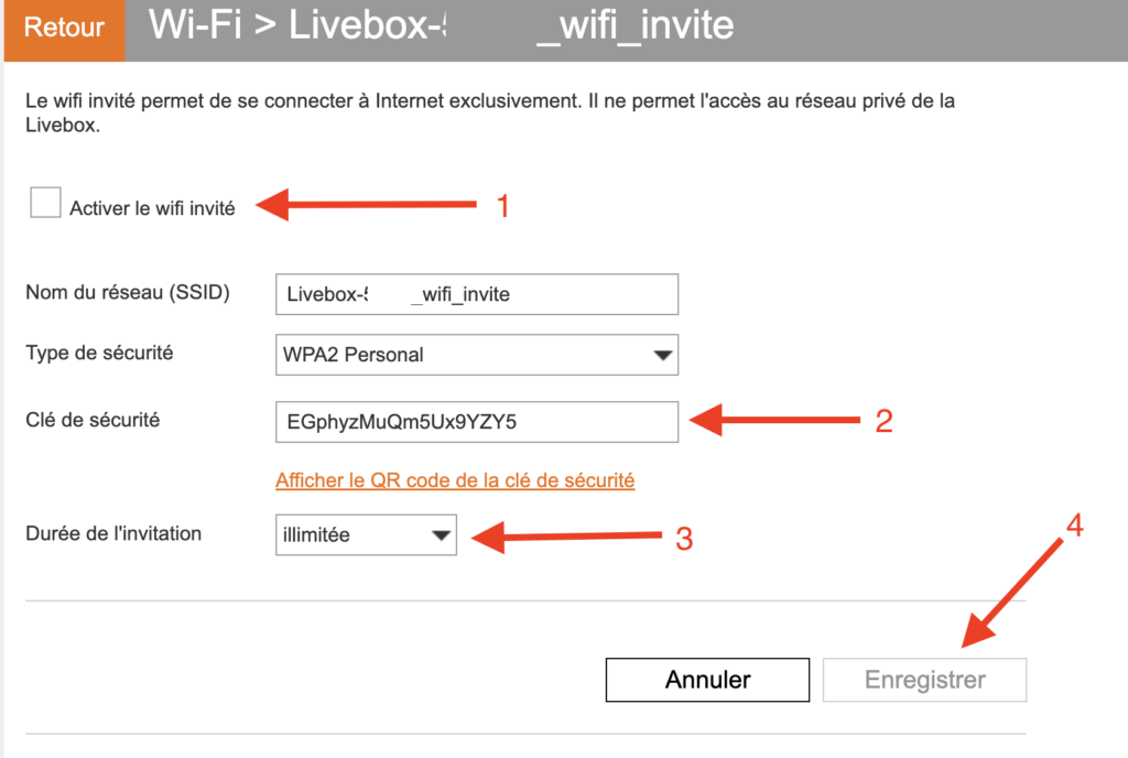 wifi invité étape 3