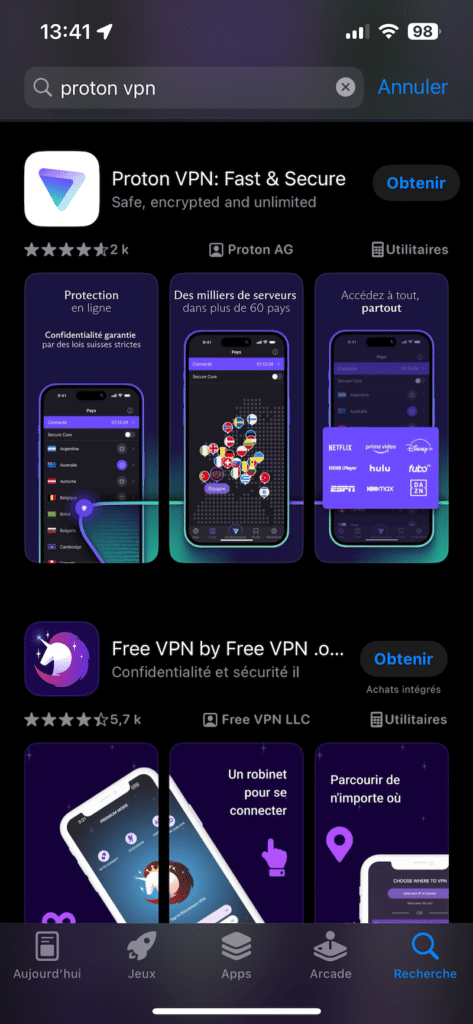 téléchargement proton vpn