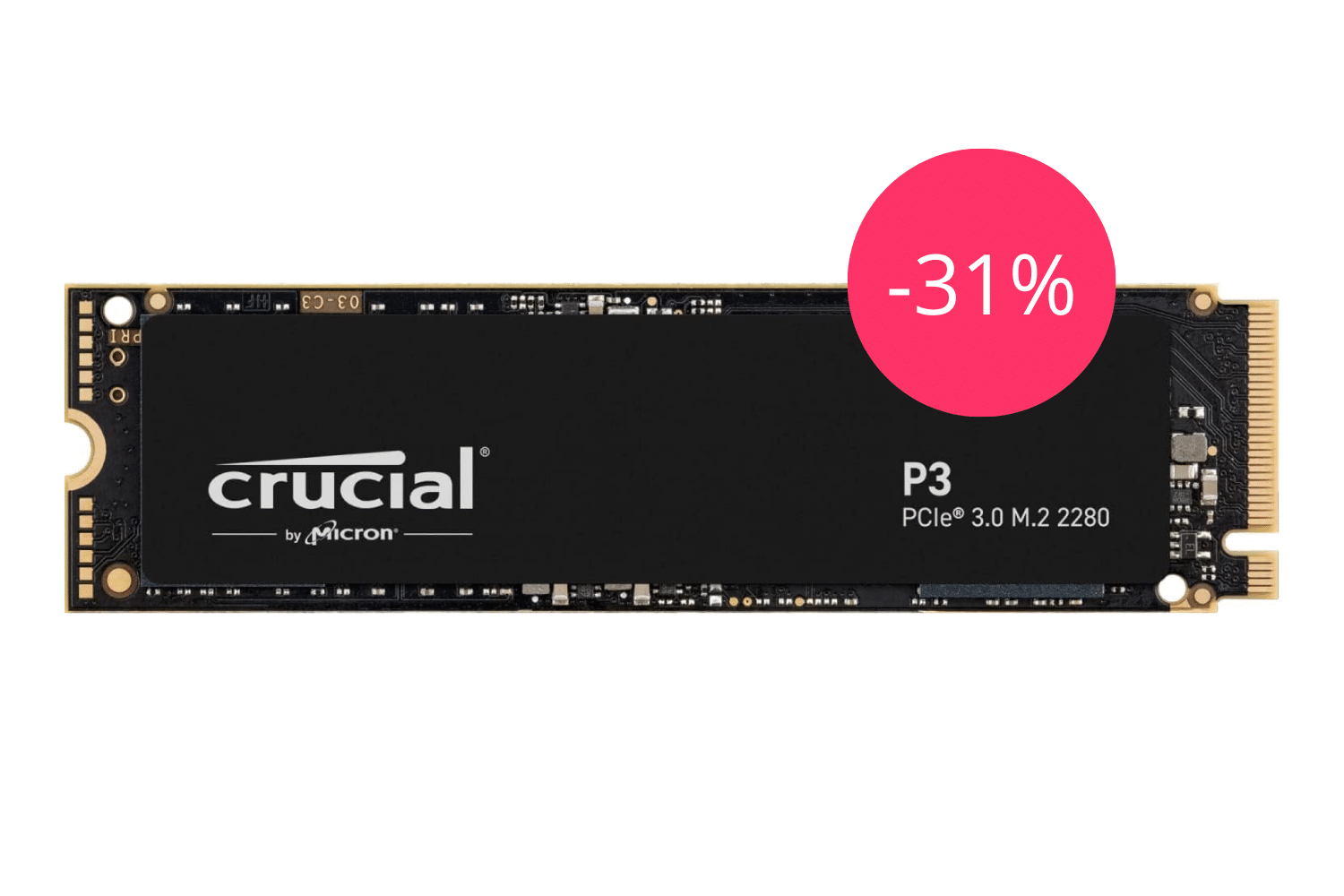 Crucial P3 4To M.2 PCIe Gen3 NVMe SSD interne - Jusqu'à 3500Mo/s
