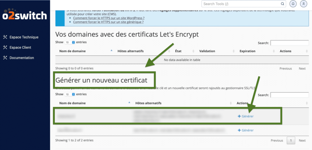 nouveau certificat ssl