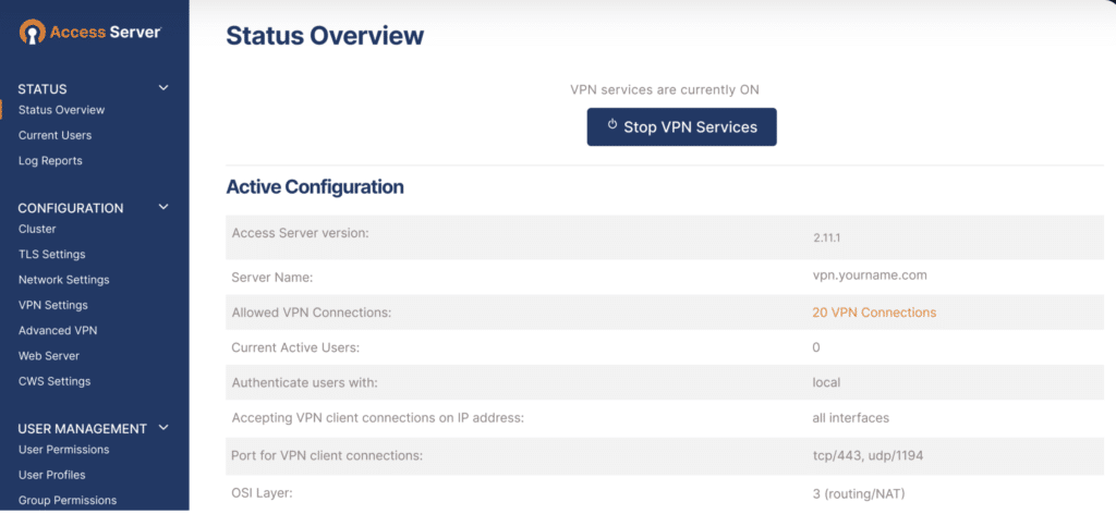 open vpn access server