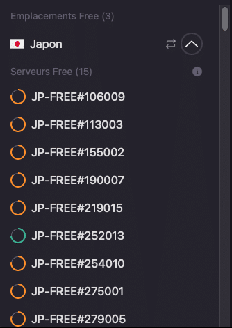 proton vpn serveurs japon