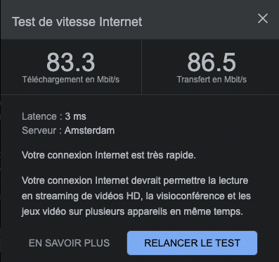 proton vpn vitesse avec