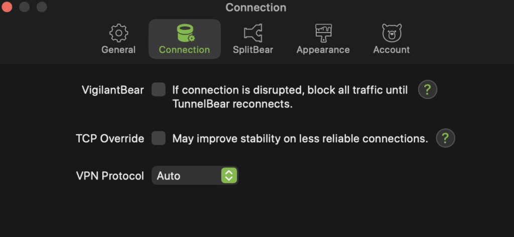 tunnelbear kill switch