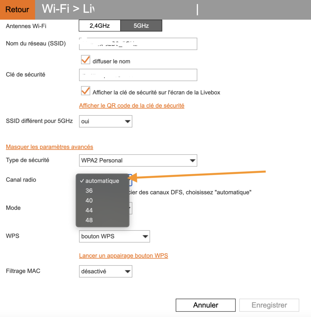 wifi canal livebox