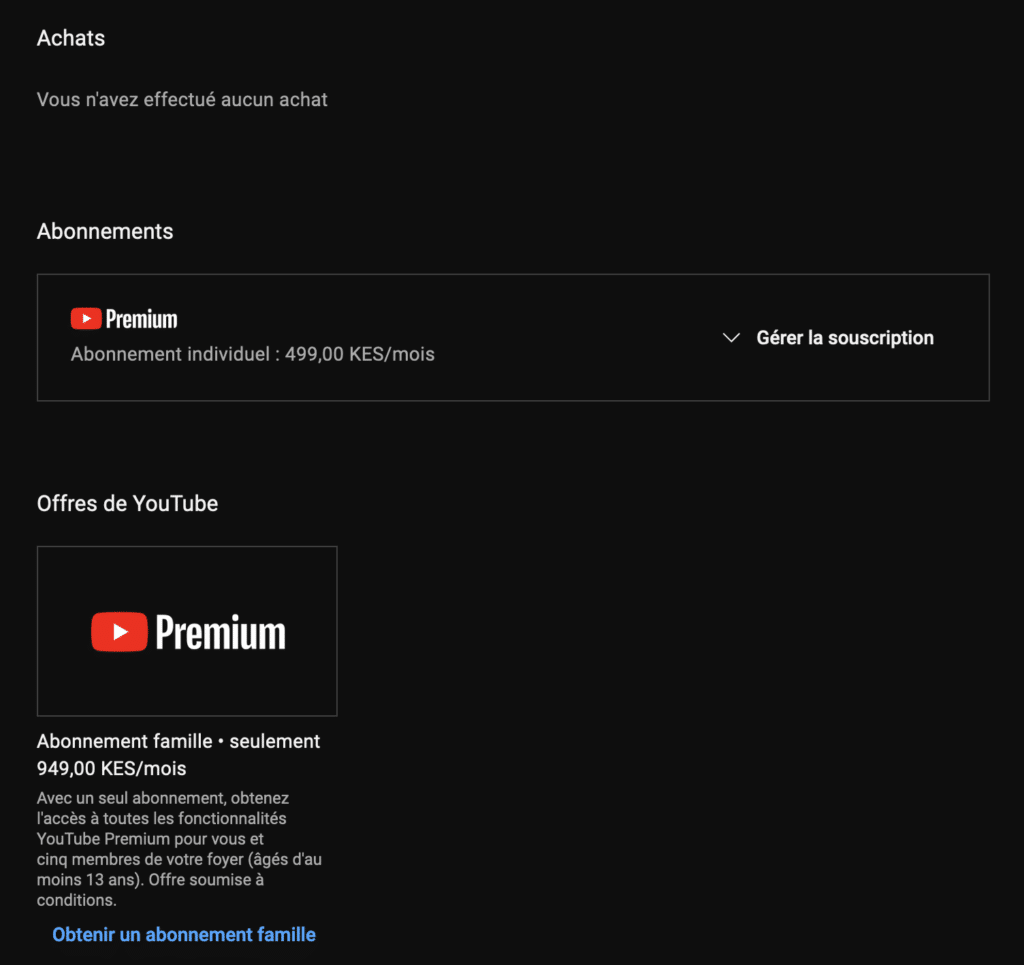 abonnement youtube premium kenya