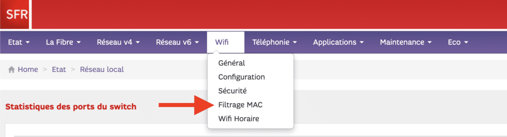 filtrage mac
