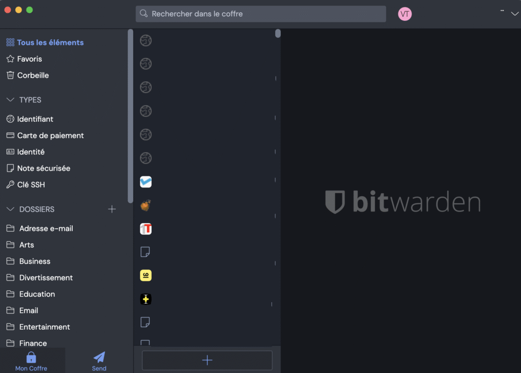 stockage password bitwarden