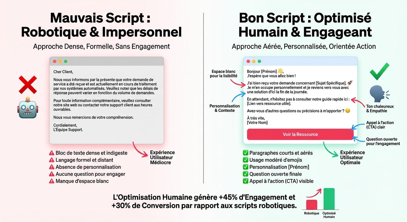 Anatomie comparée d'un script de chat : les erreurs à éviter vs les bonnes pratiques de conversion