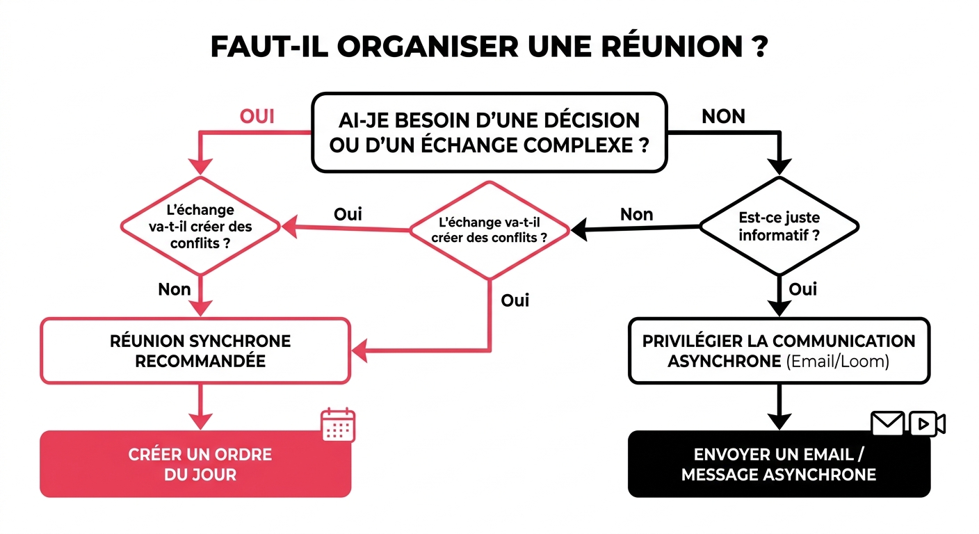Arbre de décision managérial : quand faut-il vraiment organiser une réunion ou privilégier l'asynchrone