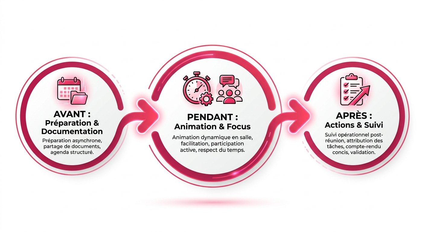 Méthodologie en 3 étapes pour organiser une réunion physique productive et rentable