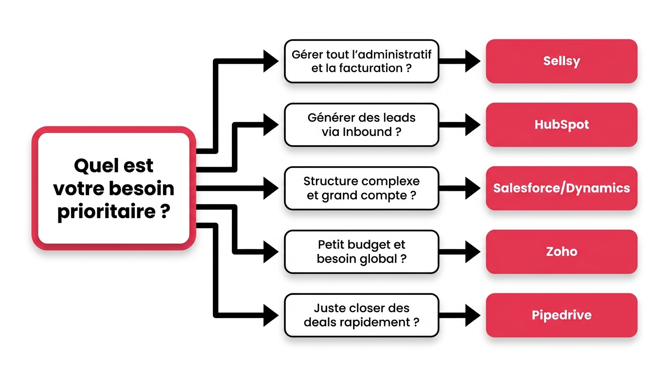Arbre de décision : Quel logiciel CRM choisir selon la taille de votre entreprise et vos besoins
