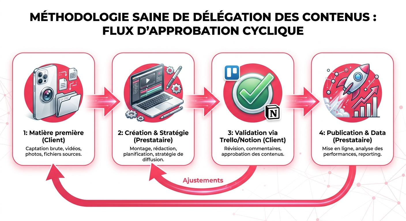 Workflow de validation optimal entre une entreprise et son gestionnaire de réseaux sociaux